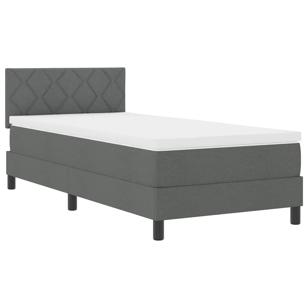 Letto a molle con materasso Grigio scuro 100 x 200 cm Tessuto - homemem39
