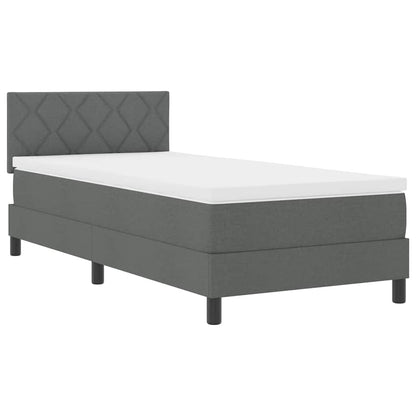 Letto a molle con materasso Grigio scuro 100 x 200 cm Tessuto - homemem39