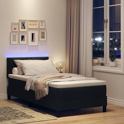 Letto a molle con cuscino Nero 100 x 200 cm Tessuto | homemem39