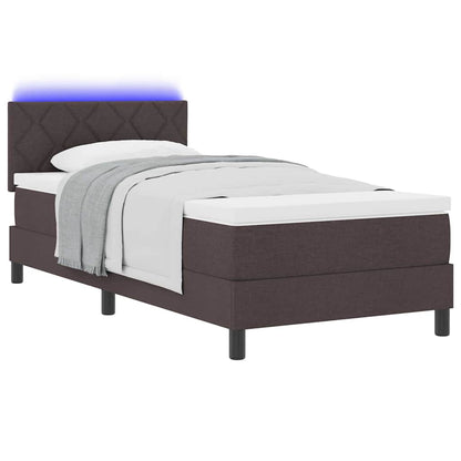 Letto a molle con testiera Marrone Scuro 100 x 200 cm Tessuto | homemem39