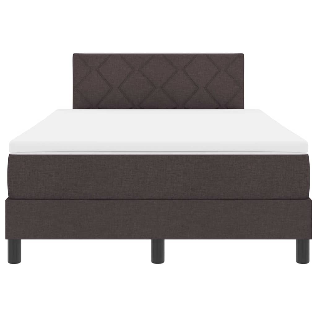 Letto a molle con materasso Marrone Scuro 120 x 190 cm Tessuto