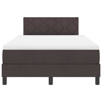 Letto a molle con materasso Marrone Scuro 120 x 190 cm Tessuto