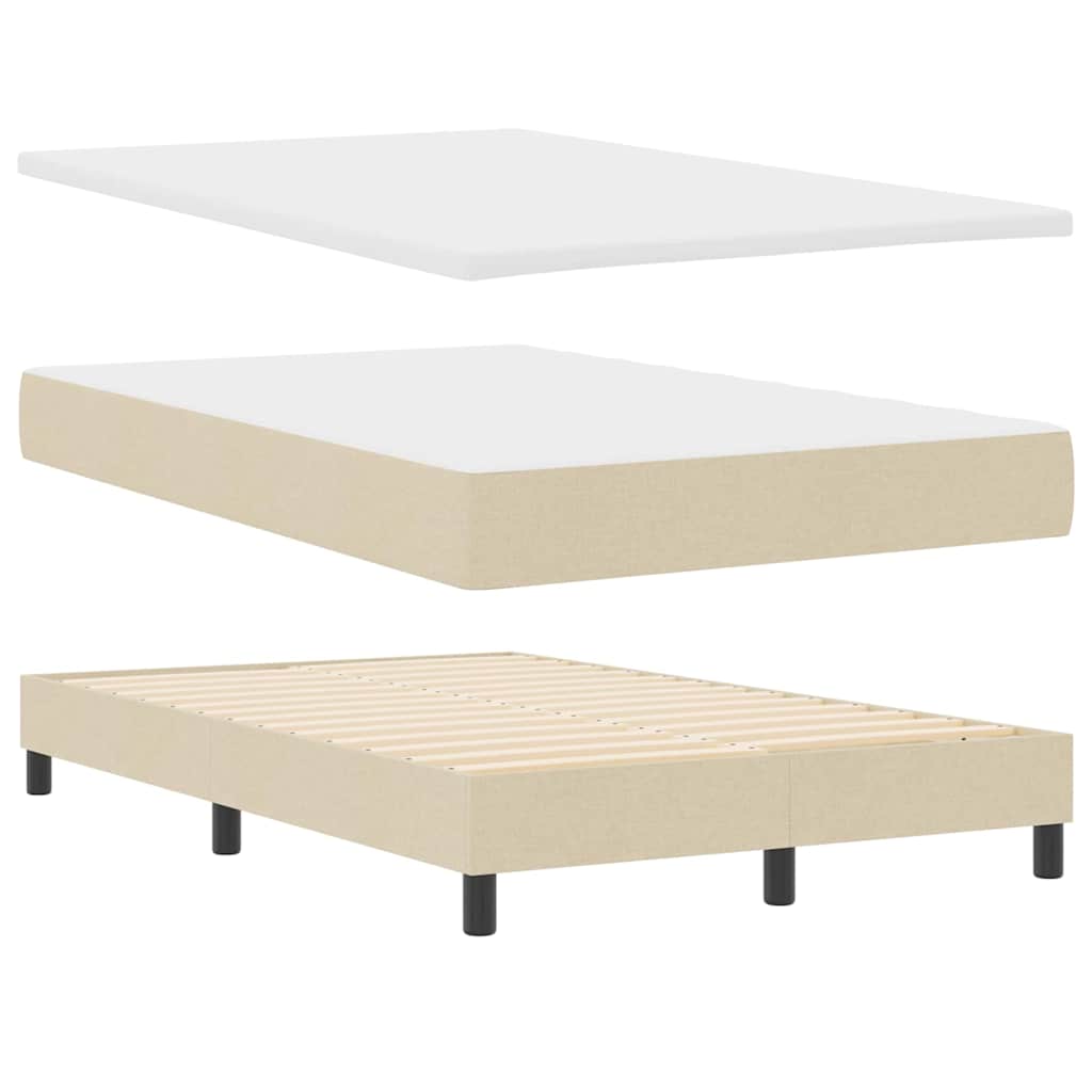 Letto a molle con strisce LED Crema 120 x 190 cm Tessuto | homemem39