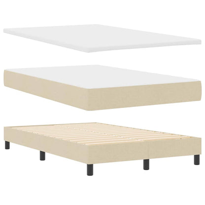 Letto a molle con strisce LED Crema 120 x 190 cm Tessuto | homemem39