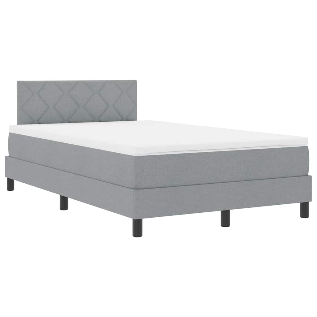 Letto a molle con testiera Grigio chiaro 120 x 200 cm Tessuto | homemem39