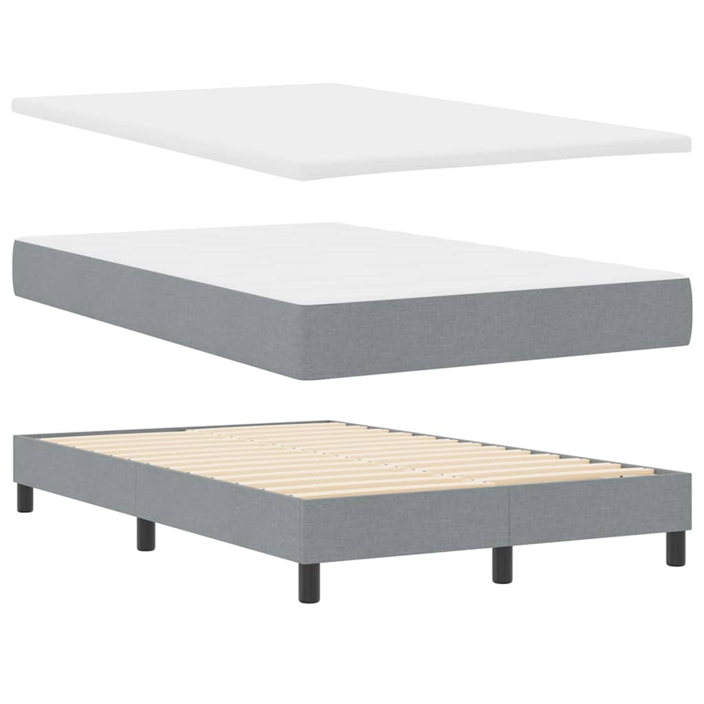 Letto a molle con testiera Grigio chiaro 120 x 200 cm Tessuto | homemem39