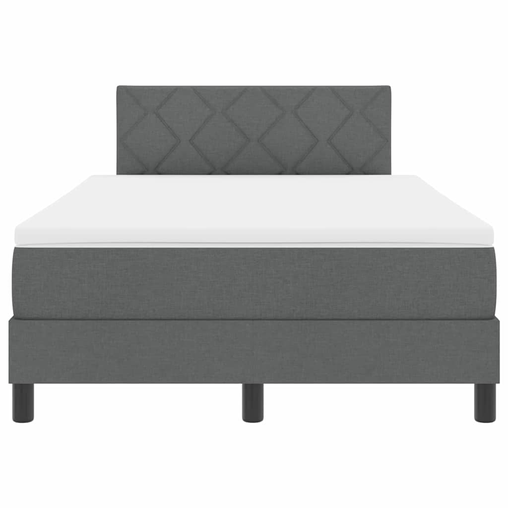 Letto a molle con materasso Grigio scuro 120 x 200 cm Tessuto