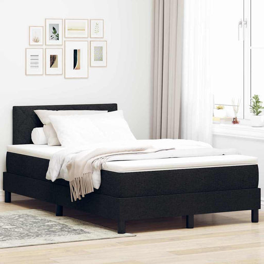 Letto a molle con strisce LED Nero 120 x 200 cm Tessuto | homemem39