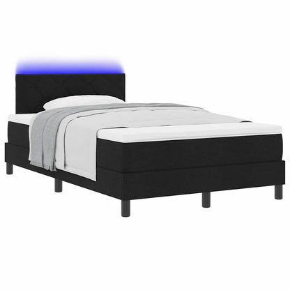 Letto a molle con strisce LED Nero 120 x 200 cm Tessuto | homemem39