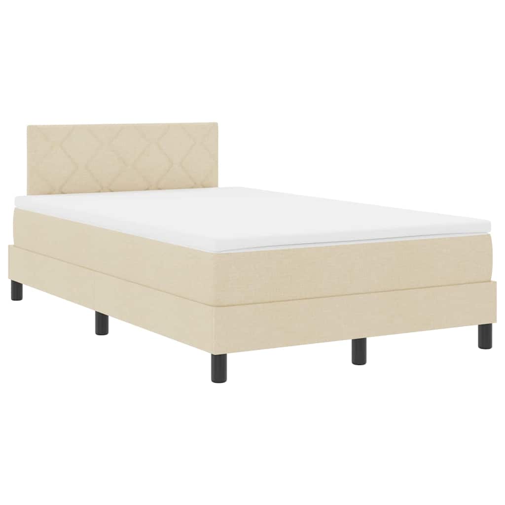 Letto a molle con strisce LED Crema 120 x 200 cm Tessuto | homemem39