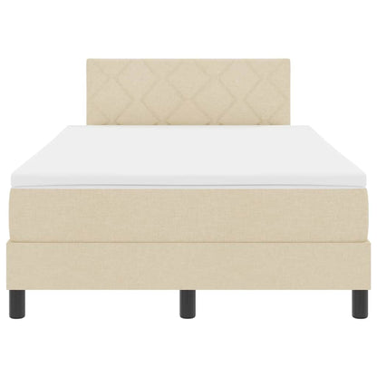 Letto a molle con strisce LED Crema 120 x 200 cm Tessuto | homemem39