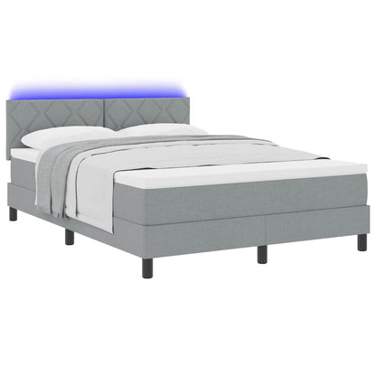 Letto a molle con materasso Grigio chiaro 140 x 190 cm Tessuto