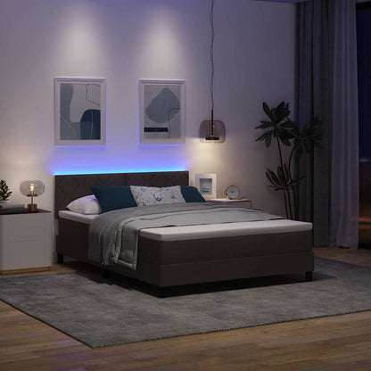 Letto a molle con testiera Marrone Scuro 140 x 190 cm Tessuto | homemem39