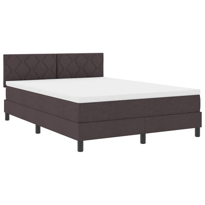 Letto a molle con testiera Marrone Scuro 140 x 190 cm Tessuto | homemem39