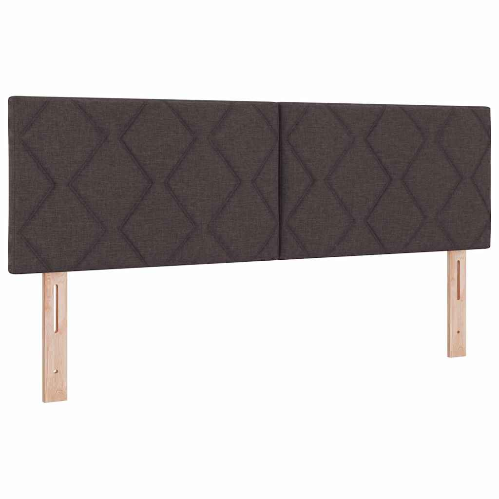 Letto a molle con testiera Marrone Scuro 140 x 190 cm Tessuto | homemem39