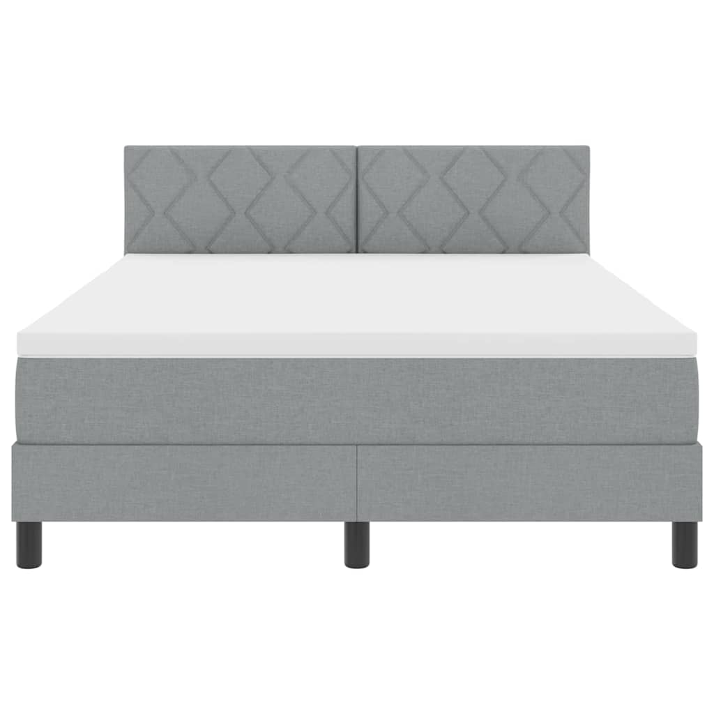Letto a molle con materasso Grigio chiaro 140 x 200 cm Tessuto