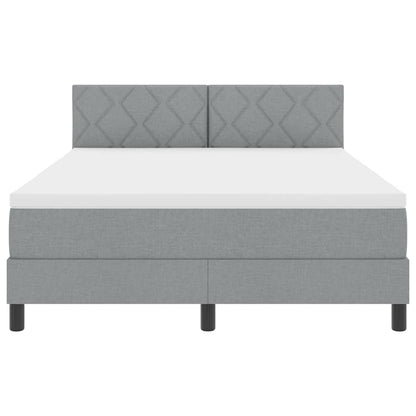 Letto a molle con materasso Grigio chiaro 140 x 200 cm Tessuto