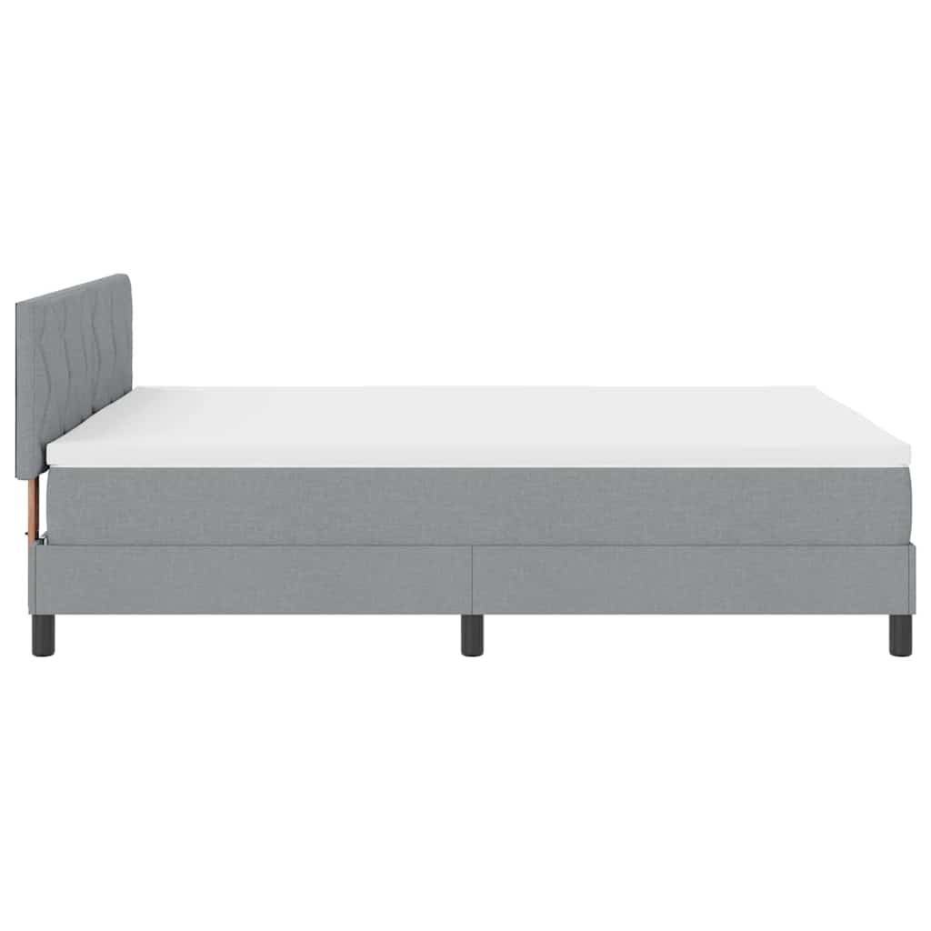 Letto a molle con materasso Grigio chiaro 140 x 200 cm Tessuto