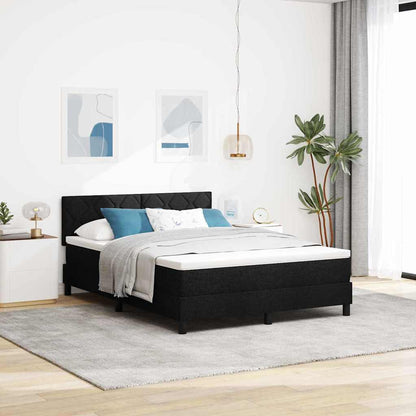 Letto a molle con strisce LED Nero 160 x 200 cm Tessuto