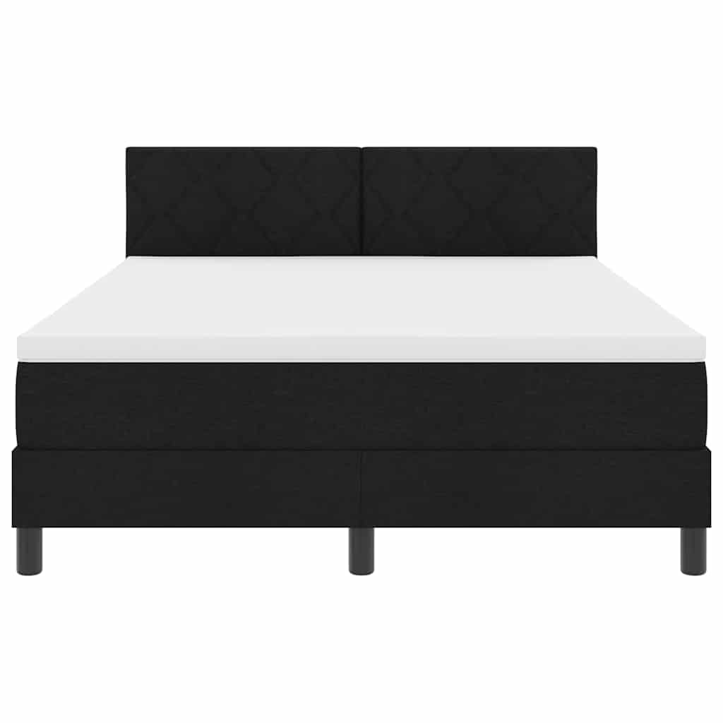 Letto a molle con strisce LED Nero 160 x 200 cm Tessuto | homemem39