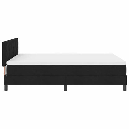 Letto a molle con strisce LED Nero 160 x 200 cm Tessuto | homemem39