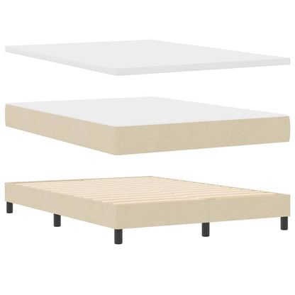 Letto a molle con cuscino Crema 160 x 200 cm Tessuto | homemem39