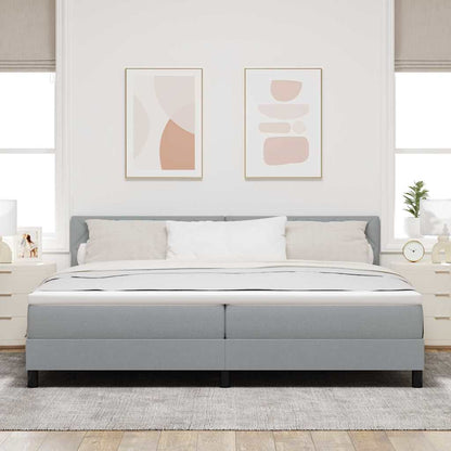 Letto a molle con testiera Grigio chiaro 200 x 200 cm Tessuto | homemem39