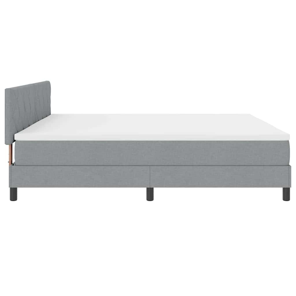 Letto a molle con testiera Grigio chiaro 200 x 200 cm Tessuto | homemem39