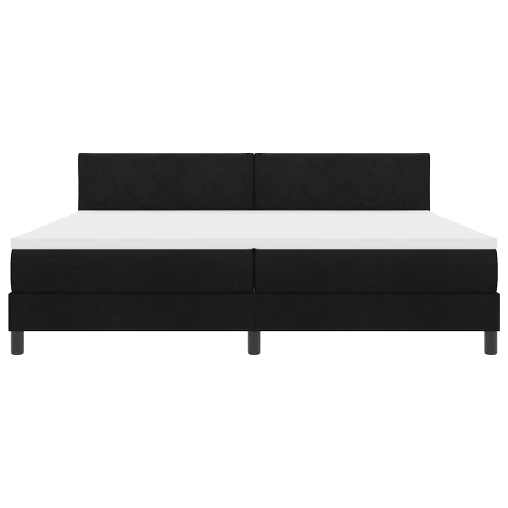 Letto a molle con materasso Nero 200 x 200 cm Tessuto