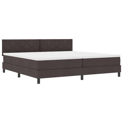 Letto a molle con materasso Marrone Scuro 200 x 200 cm Tessuto | homemem39