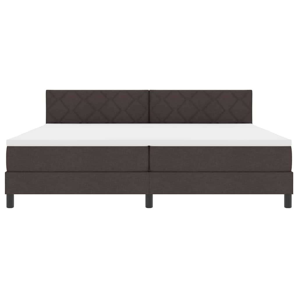 Letto a molle con materasso Marrone Scuro 200 x 200 cm Tessuto | homemem39