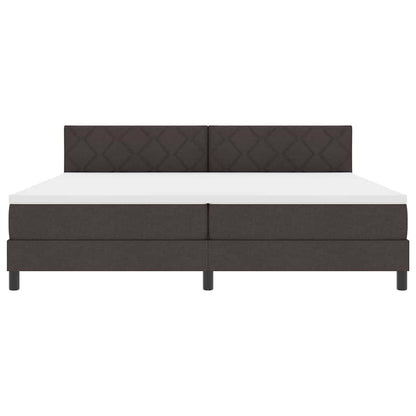 Letto a molle con materasso Marrone Scuro 200 x 200 cm Tessuto | homemem39