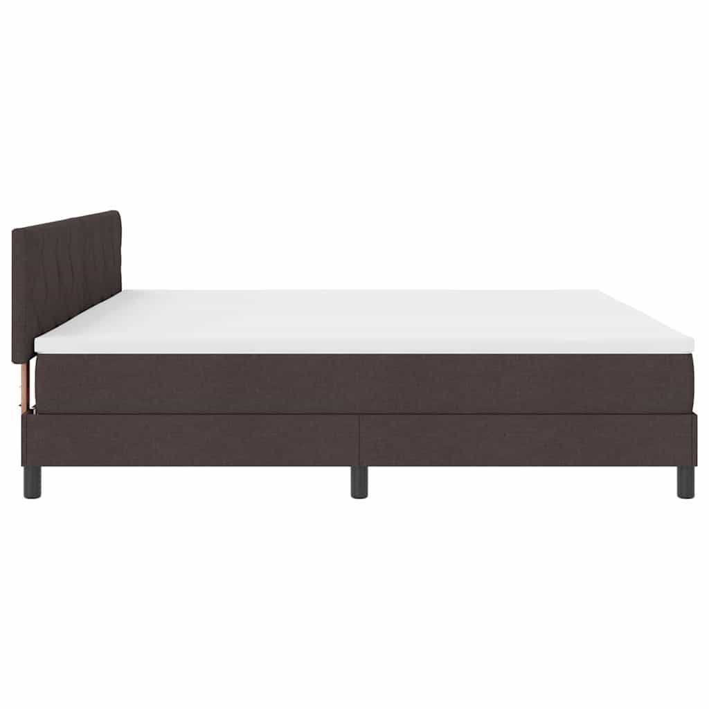 Letto a molle con materasso Marrone Scuro 200 x 200 cm Tessuto | homemem39