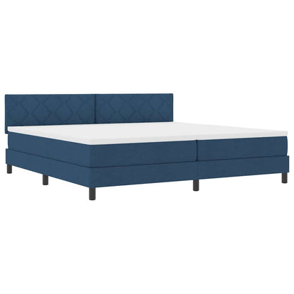 Letto a molle con cuscino con testiera Blu 200 x 200 cm Tessuto | homemem39