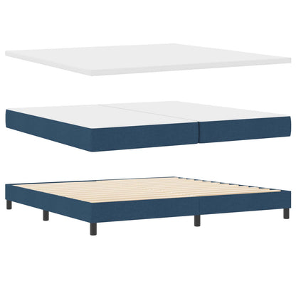 Letto a molle con cuscino con testiera Blu 200 x 200 cm Tessuto | homemem39