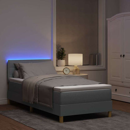 Letto a Sorgente LED Grigio chiaro 80 x 200 cm Tessuto | homemem39