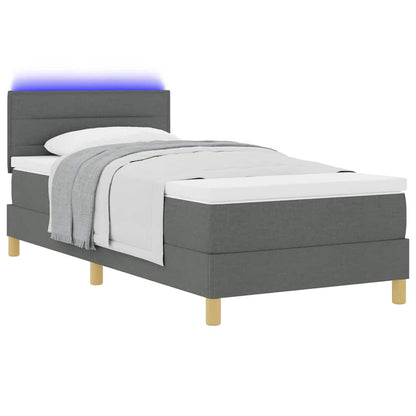 Letto a Sorgente LED Grigio scuro 80 x 200 cm Tessuto | homemem39