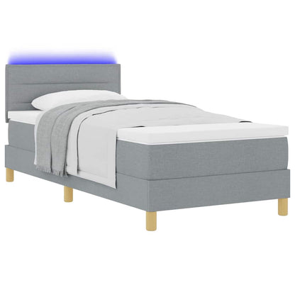 Letto a Sorgente LED Grigio chiaro 90 x 200 cm Tessuto | homemem39