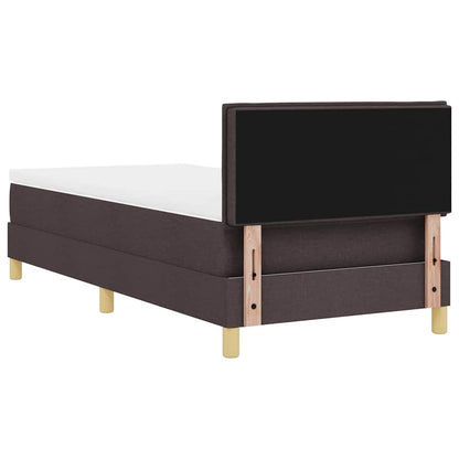 Letto a molle con materasso Marrone scuro 100 x 200 cm Tessuto