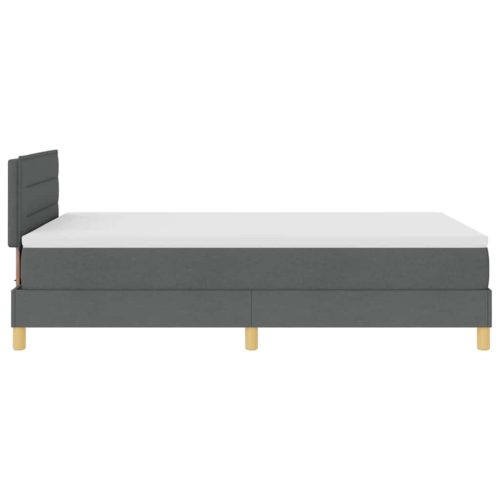 Letto a molle con materasso Grigio scuro 120 x 190 cm Tessuto