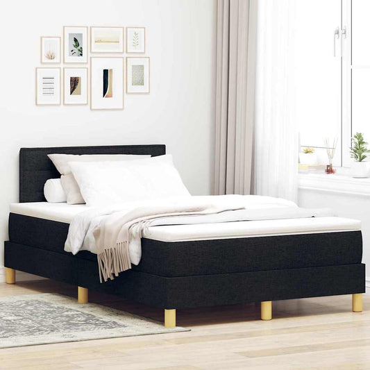 Letto a Sorgente LED con strisce LED Nero 120 x 190 cm Tessuto | homemem39