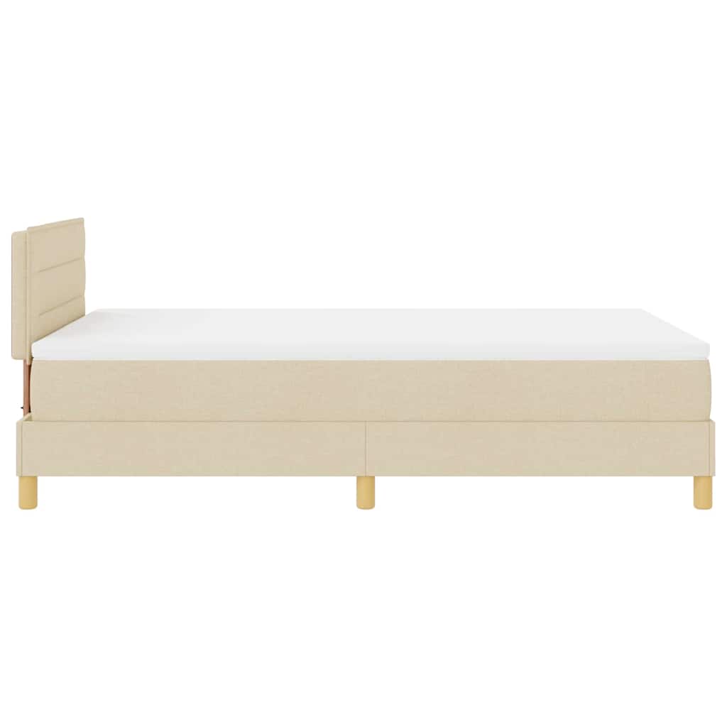 Letto a molle con materasso Crema 120 x 190 cm Tessuto