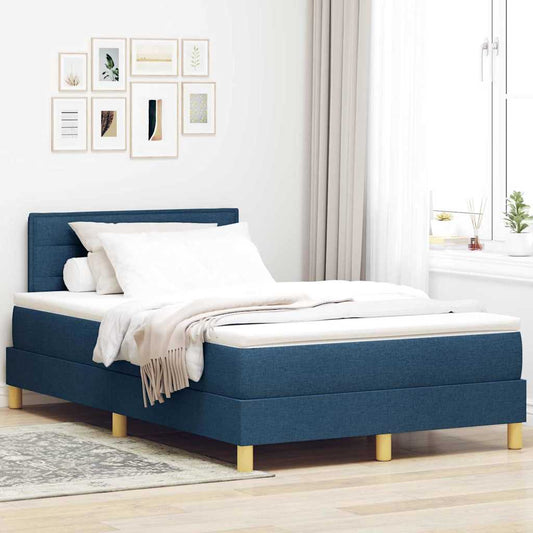 Letto a Sorgente LED con strisce LED Blu 120 x 190 cm Tessuto | homemem39