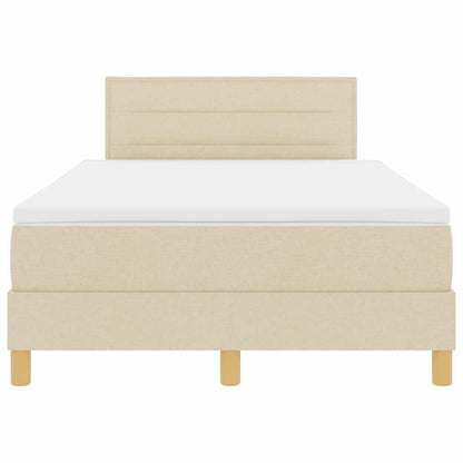 Letto a molle con materasso Crema 120 x 200 cm Tessuto