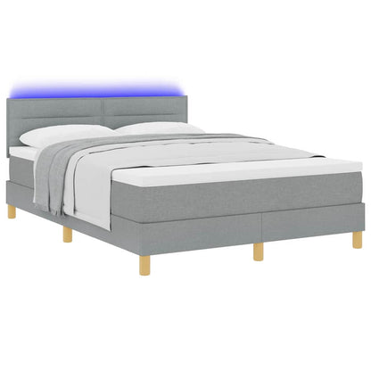 Letto a Sorgente LED Grigio chiaro 140 x 190 cm Tessuto | homemem39