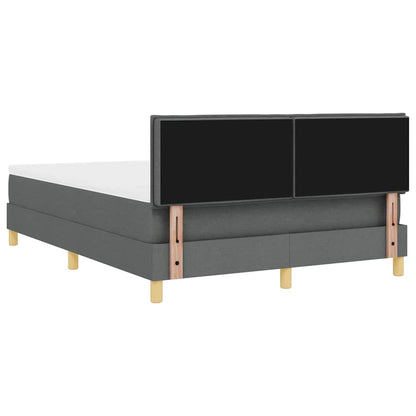 Letto a Sorgente LED con led Grigio scuro 140 x 190 cm Tessuto