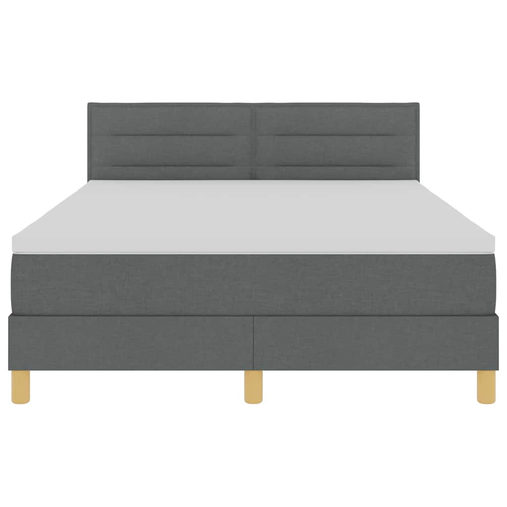 Letto a Sorgente LED con led Grigio scuro 140 x 190 cm Tessuto