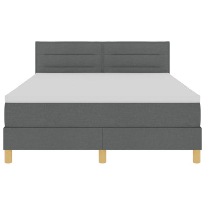 Letto a Sorgente LED con led Grigio scuro 140 x 190 cm Tessuto