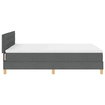 Letto a Sorgente LED con led Grigio scuro 140 x 190 cm Tessuto