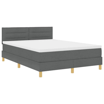 Letto a Sorgente LED con led Grigio scuro 140 x 200 cm Tessuto